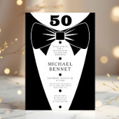 Elegant Black Tuxedo 50th Birthday Kaart
