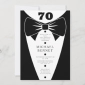 Elegant Black Tuxedo 70th Birthday Kaart (Voorkant)