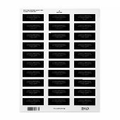Elegant Black Typographic Etiket (Full Sheet)