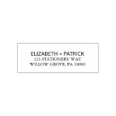 Elegant Black Typography Wedding Return Address Zelfinktende Stempel (Design)