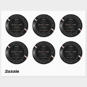 Elegant Black Wavy Rose Gold Logo Product Labels (Vel)