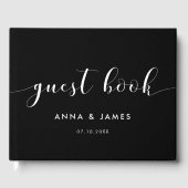 Elegant Black Wedding Gastenboek (Voorkant)
