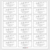Elegant Black Wedding Guest Adresetiketten Sticker (Vel)