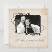 Elegant Black Wedding Invitation Kaart (Achterkant)