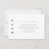 Elegant Black Wedding RSVP met QR-code Kaartje (Voorkant)