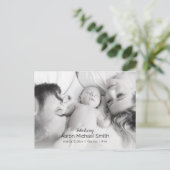 Elegant Black & White 2 Fotoaankondiging Briefkaart (Staand voorkant)