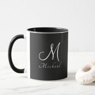 Elegant Black & White - aangepaste naam op maat Mok