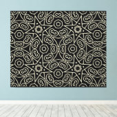 Elegant Black & White Abstract Geometric Pattern  Canvas Afdruk (Insitu (Houten vloer))