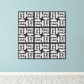 Elegant Black &White Abstract Pattern Canvas Afdruk (Insitu (Houten vloer))