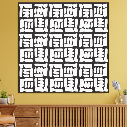 Elegant Black &White Abstract Pattern Canvas Afdruk (Insitu (Woonkamer))