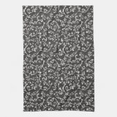 Elegant Black White Abstract Wedding Theedoek (Verticaal)