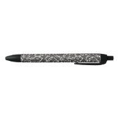 Elegant Black White Abstract Zwarte Inkt Pen (Bodem)