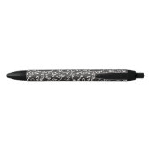 Elegant Black White Abstract Zwarte Inkt Pen (Achterkant)
