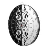 Elegant Black & White Abstracte Harlequin Style Dartbord (Voorkant Rechts)