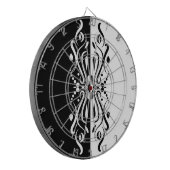 Elegant Black & White Abstracte Harlequin Style Dartbord (Voorkant Links)