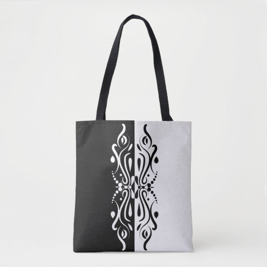 Elegant Black & White Abstracte Harlequin Style Draagtas (Voorkant)