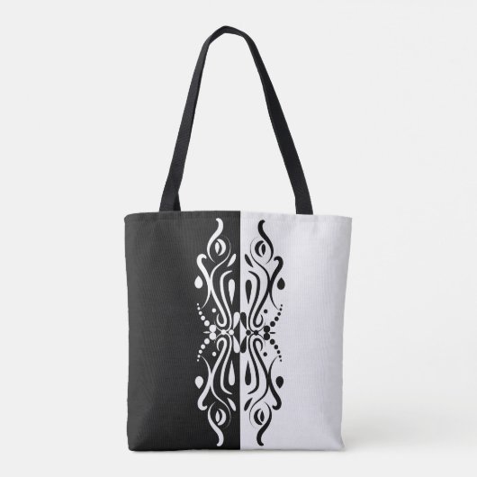 Elegant Black & White Abstracte Harlequin Style Draagtas (Achterkant)