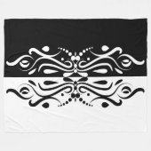 Elegant Black & White Abstracte Harlequin Style Fleece Deken (Voorkant (Horizontaal))