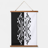 Elegant Black & White Abstracte Harlequin Style Hangend Wandkleed (Voorkant)