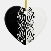 Elegant Black & White Abstracte Harlequin Style Keramisch Ornament (Voorkant)