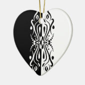 Elegant Black & White Abstracte Harlequin Style Keramisch Ornament (Links)