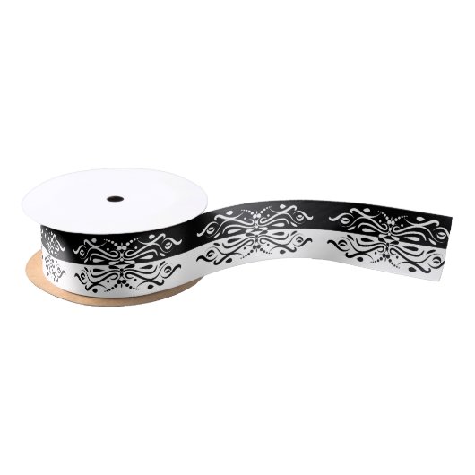 Elegant Black & White Abstracte Harlequin Style Lint (Spoel)