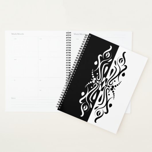 Elegant Black & White Abstracte Harlequin Style Planner (Display)