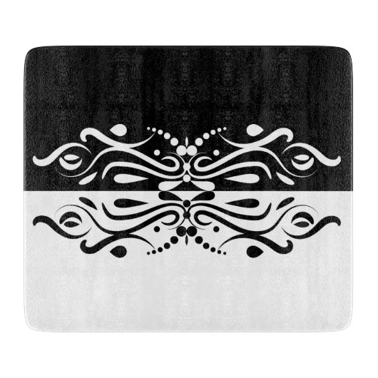 Elegant Black & White Abstracte Harlequin Style Snijplank (Voorkant)