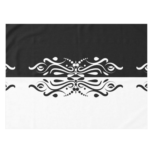 Elegant Black & White Abstracte Harlequin Style Tafelkleed (Voorkant (Horizontaal))