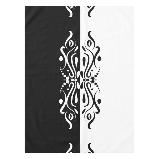 Elegant Black & White Abstracte Harlequin Style Tafelkleed (Voorkant)