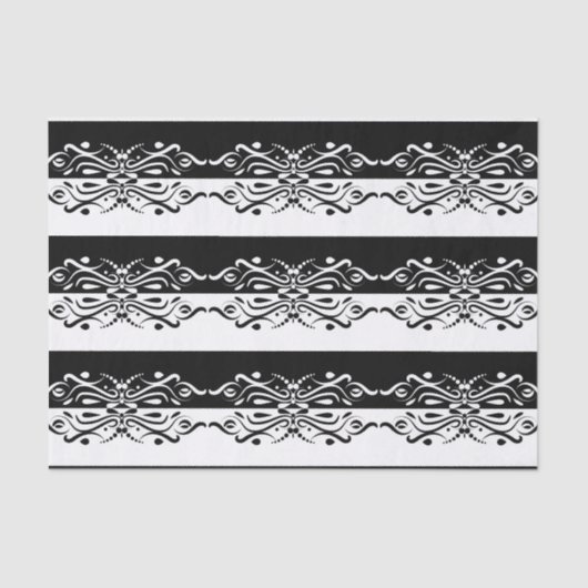 Elegant Black & White Abstracte Harlequin Style Tissuepapier (Voorkant)