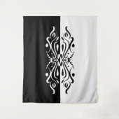 Elegant Black & White Abstracte Harlequin Style Wandkleed (Voorkant)