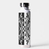Elegant Black & White Abstracte Harlequin Style Waterfles (Links)
