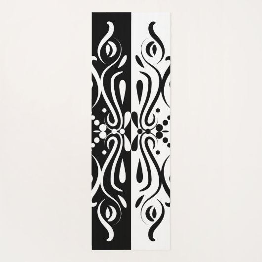 Elegant Black & White Abstracte Harlequin Style Yogamat (Achterkant)