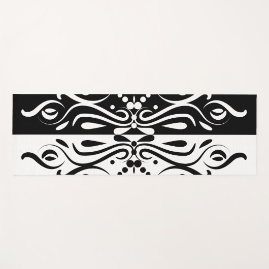 Elegant Black & White Abstracte Harlequin Style Yogamat (Voorkant (horizontaal))