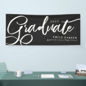 Elegant Black White Afstuderen Spandoek (Beurs)