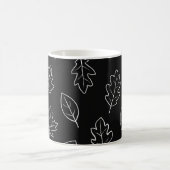 Elegant Black & White Autumn Leaf Coffee Mug – Min (Centre)
