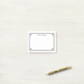 Elegant Black White Border Aangepaste notities Post-it® Notes (Op bureau)
