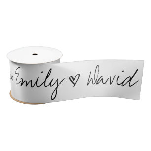 Elegant Black White Bride & Groom Names Wedding Sa Lint