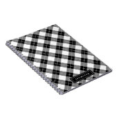 Elegant Black & White Buffalo Pset Pattern Notitieboek (Rechterzijde)