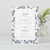 Elegant Black White Butterfly Design Kaart (Staand voorkant)