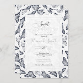 Elegant Black White Butterfly Design Kaart (Voorkant / Achterkant)