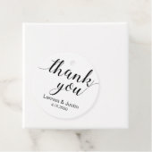 Elegant Black White Calligraphy Weddenschap Hartel Bedankjes Labels (In situ)