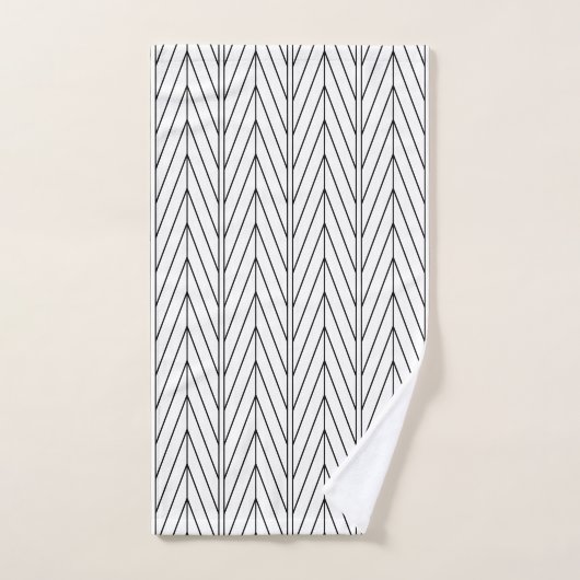 Elegant Black & White Chevron Bath Towel Set Bad Handdoek (Handdoek)
