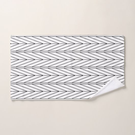 Elegant Black & White Chevron Bath Towel Set Bad Handdoek (Handdoek)