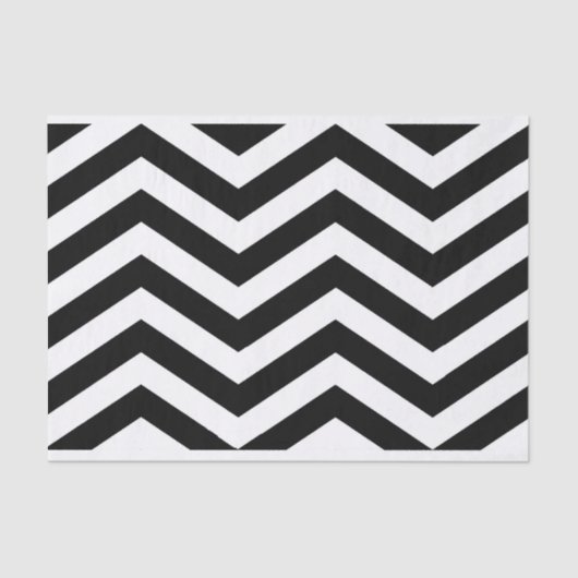 Elegant Black White Chevron Tissue Paper Tissuepapier (Voorkant)