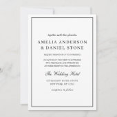 Elegant Black & White Classic Script Weddenschap Kaart (Voorkant)