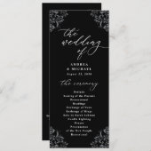 Elegant Black & White Classic Wedding Programma (Voorkant / Achterkant)
