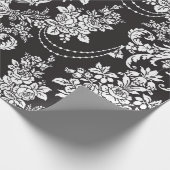 Elegant Black White Damask Cadeaupapier (Hoek)