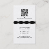 Elegant Black & White Damask Interior Designer Visitekaartje (Achterkant)